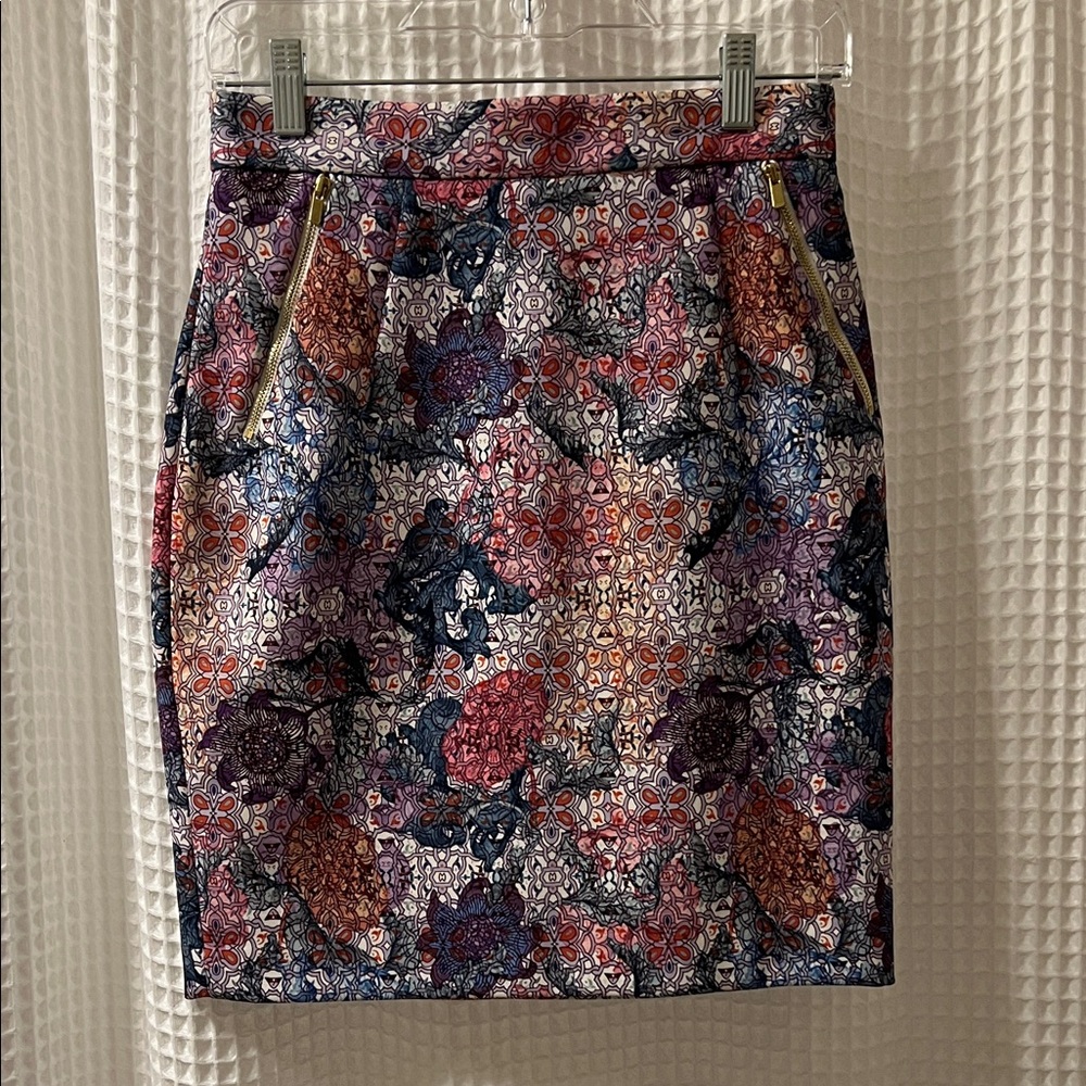 H&M Multicolor Floral Pencil Skirt
